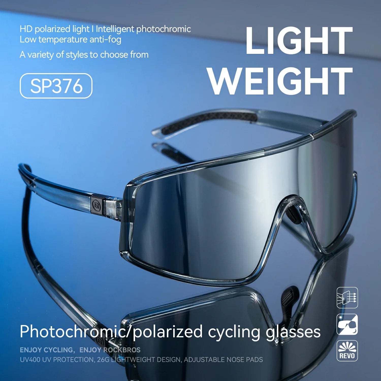 Photochromic Polarized Sports Sunglasses