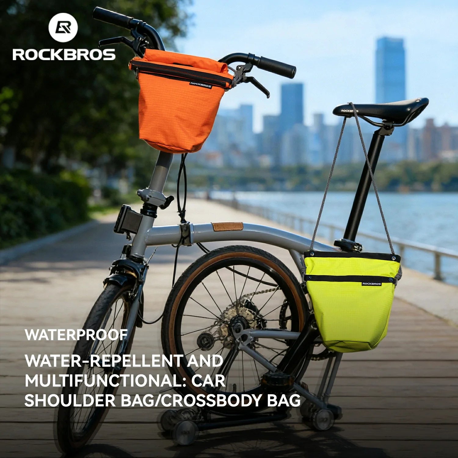 Convertible Bike Front Bag – Expandable Nylon Handlebar  Crossbody Bag