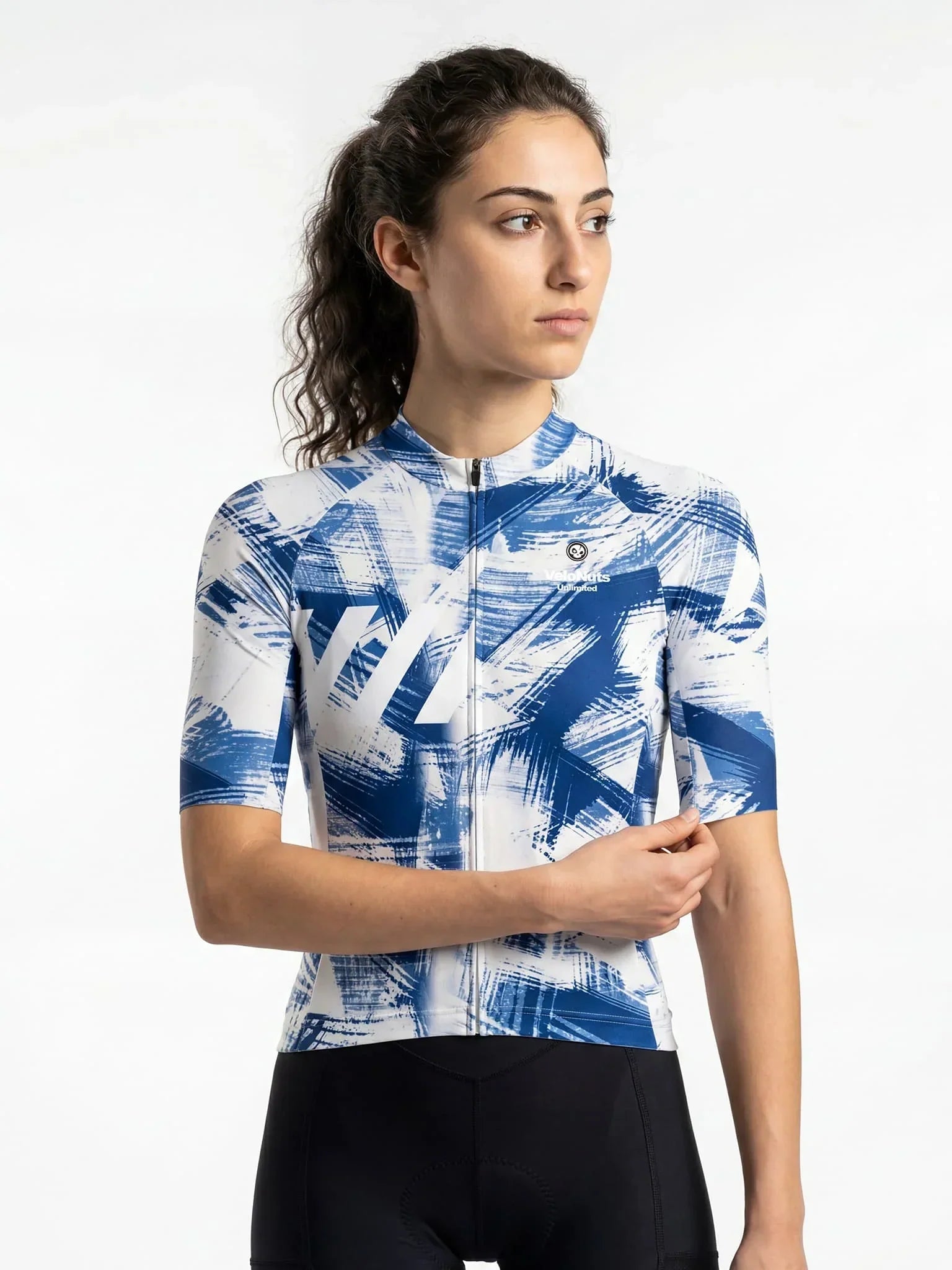 Women's Cycling Jersey Ink Burst#Type_Cobalt Strokes