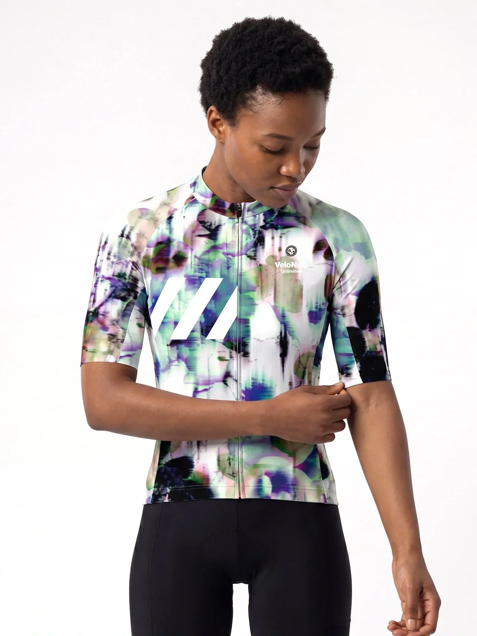 Women's Cycling Jersey Biolume Garden#Type_Glitch Bloom