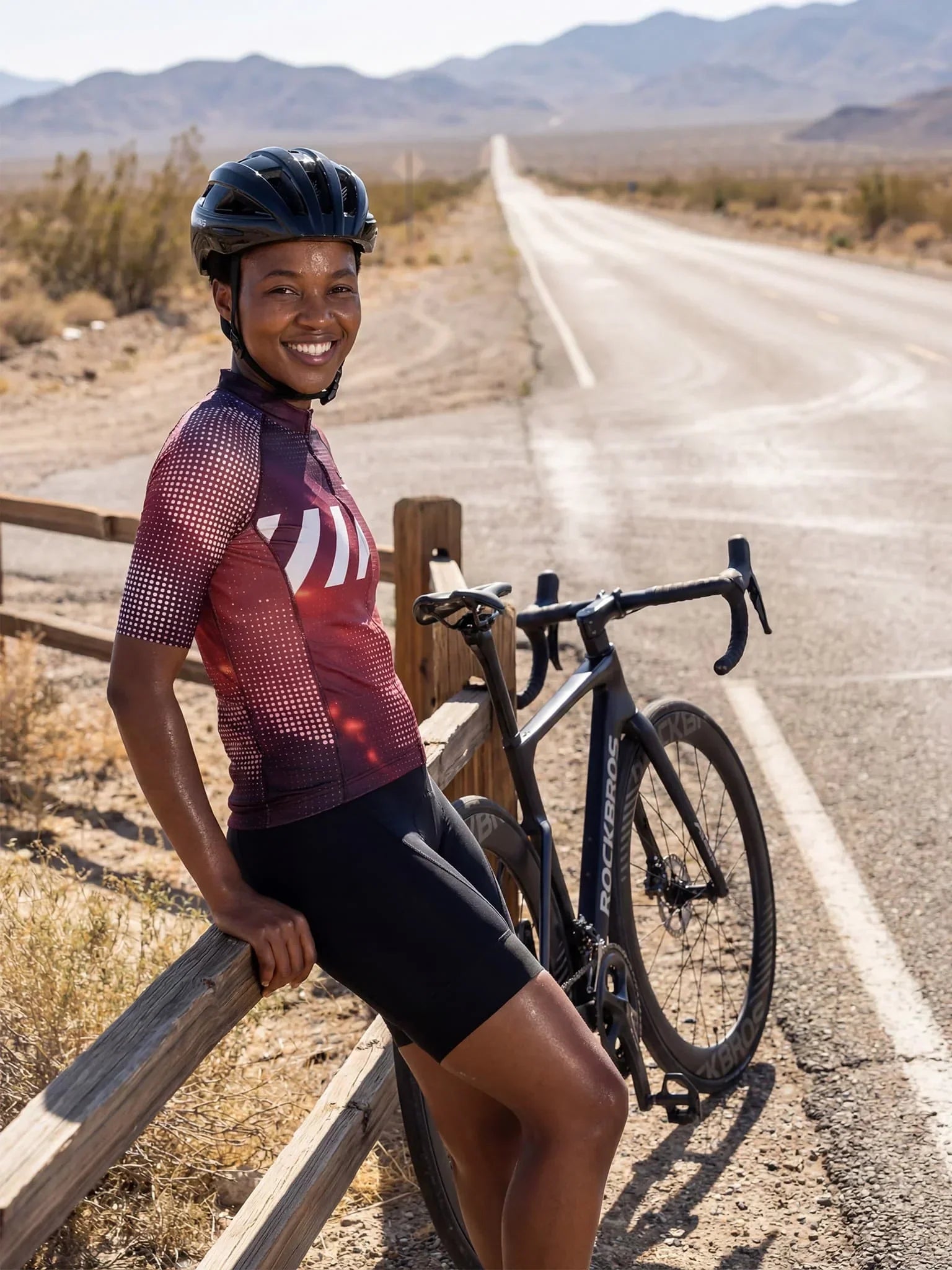 Women's Cycling Jersey Retro Signal#Type_Cosmic Halftone
