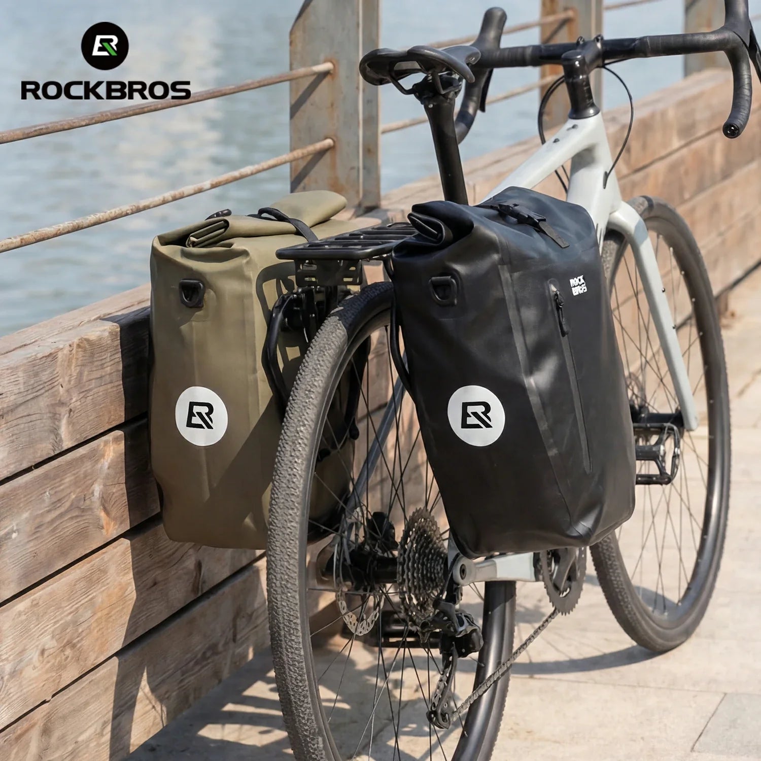 Waterproof Bike Rack Bag 20L Roll-Top Rear Pannier