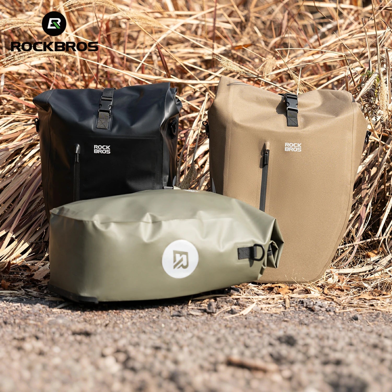 Waterproof Bike Rack Bag 20L Roll-Top Rear Pannier
