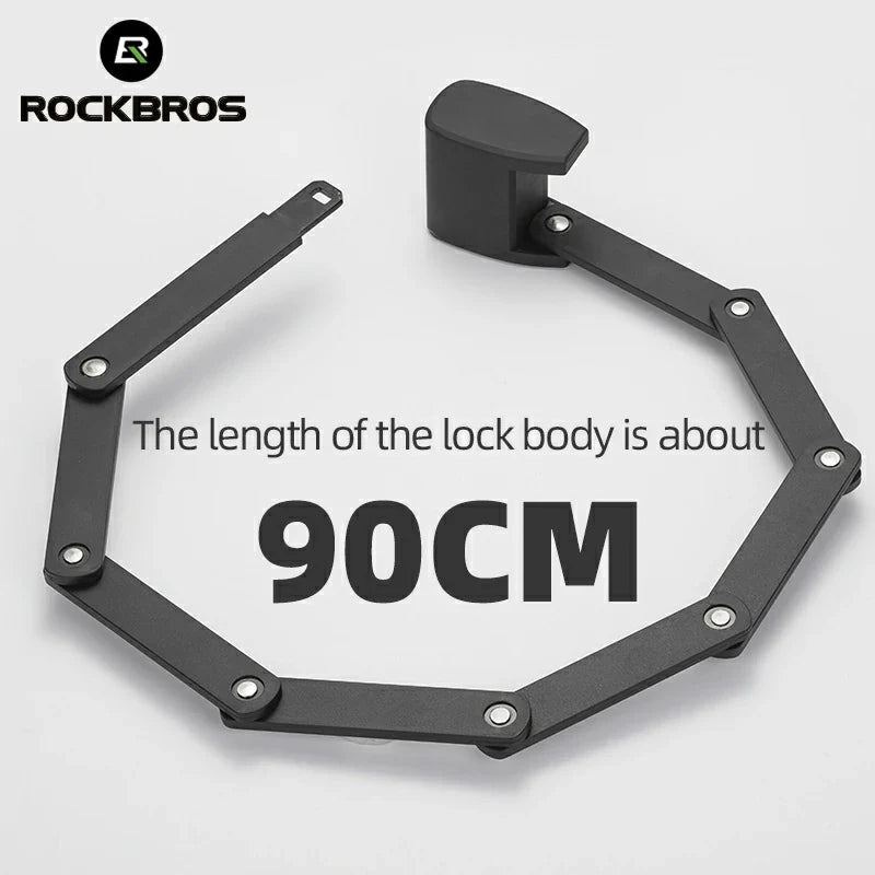 ROCKBROS Folding Bike Lock Smart Fingerprint Heavy Duty Anti Theft Bike Lock - ROCKBROS