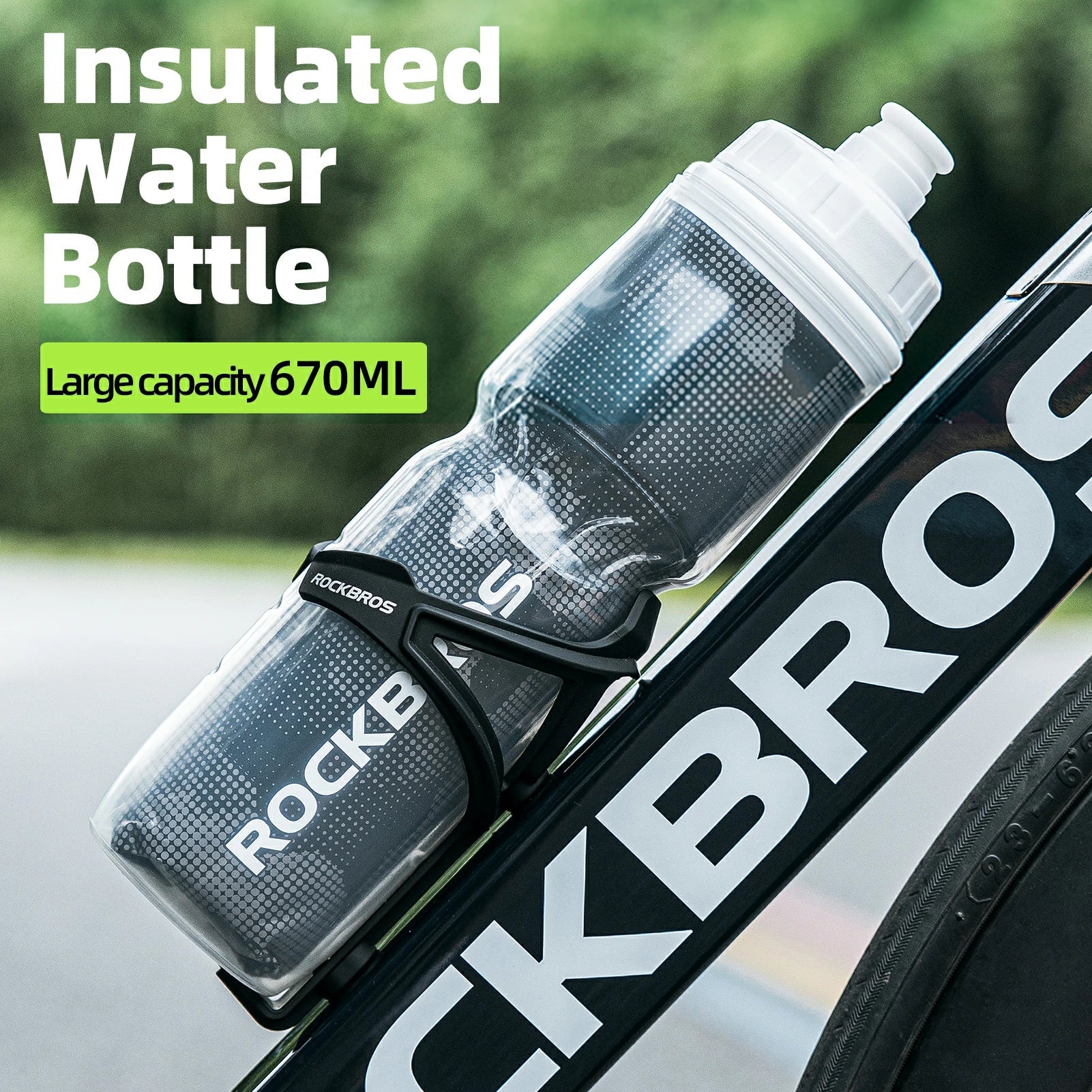 ROCKBROS 24OZ Insulated Bike Water Bottle