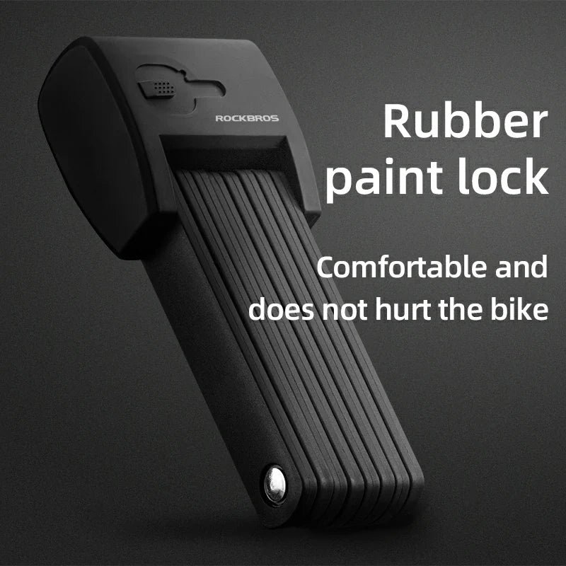 ROCKBROS Folding Bike Lock Smart Fingerprint Heavy Duty Anti Theft Bike Lock - ROCKBROS