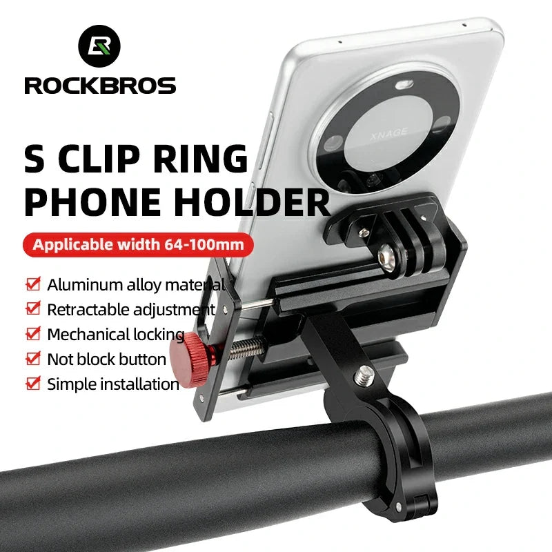 ROCKBROS S Clip Ring Bike Phone Holder for 4.7–7.09" Phones