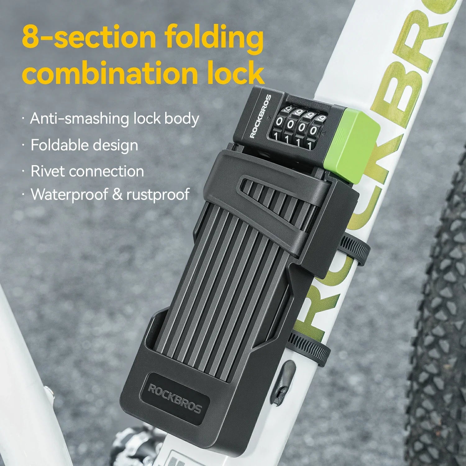 8-Section Folding Combination Bike Lock
