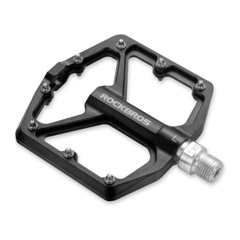 ROCKBROS Bike Pedals Lightweight Aluminum Platform 9/16'' Sealed Bearing - ROCKBROS #color_Black