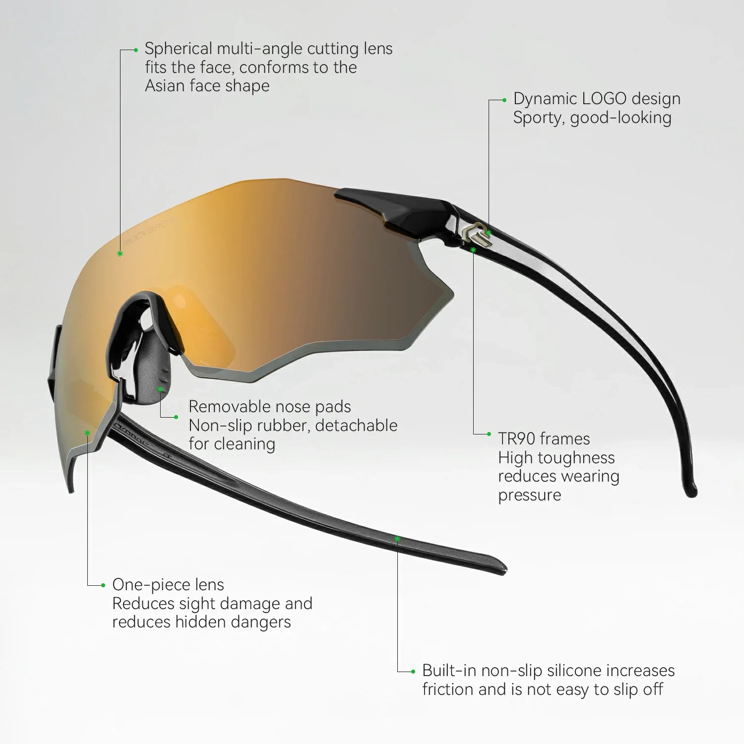 Durable Polarized Cycling Sunglasses with UV400 Protection
