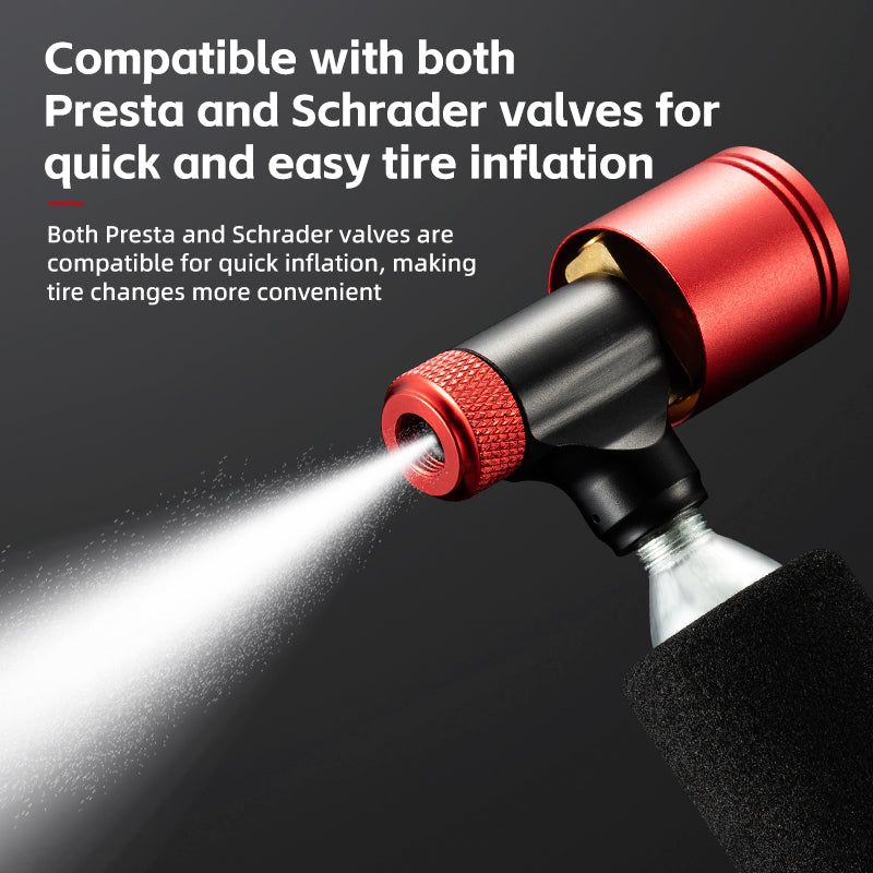ROCKBROS CO2 Inflator for Bike Tires with 160 PSI Barometer - ROCKBROS