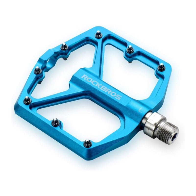 ROCKBROS Bike Pedals Lightweight Aluminum Platform 9/16'' Sealed Bearing - ROCKBROS #color_Blue