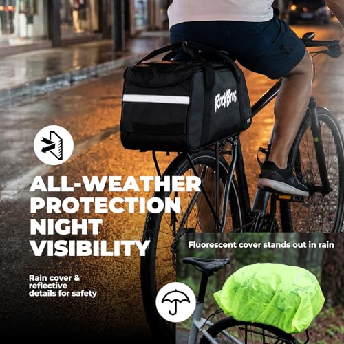 3-in-1 Bike Pannier Bag 10.5L Rear Rack Bag Backpack