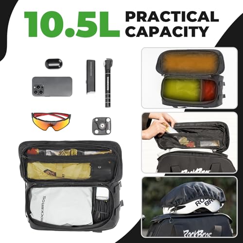 3-in-1 Bike Pannier Bag 10.5L Rear Rack Bag Backpack