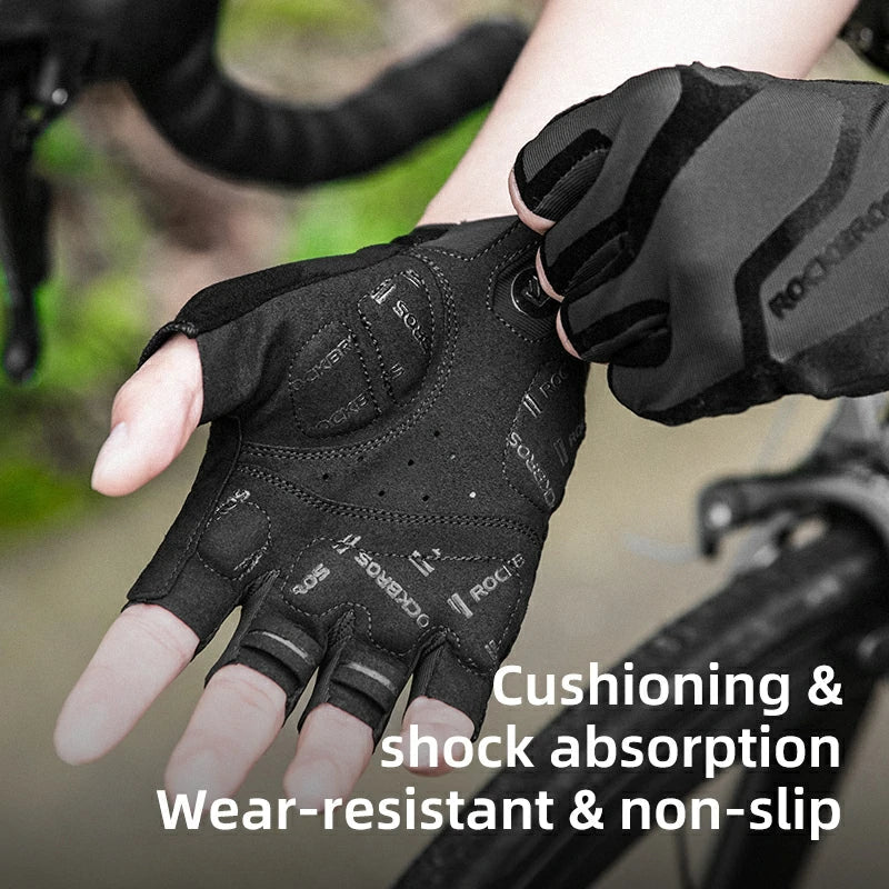 Flocked Half Finger Cycling Gloves