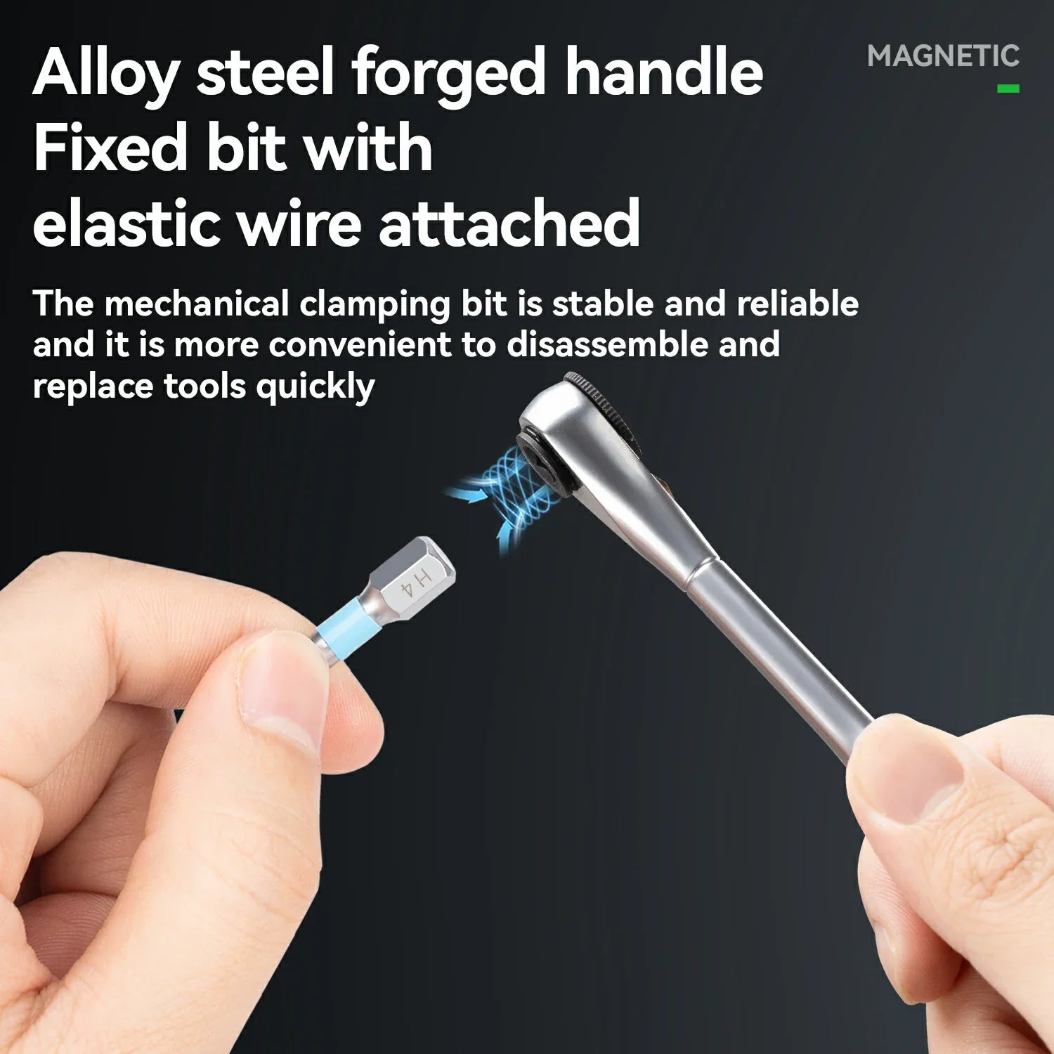 S2 Alloy 1/4" Drive Ratchet Handle 72-Tooth Compact Bike Repair Kit with 8 Bits