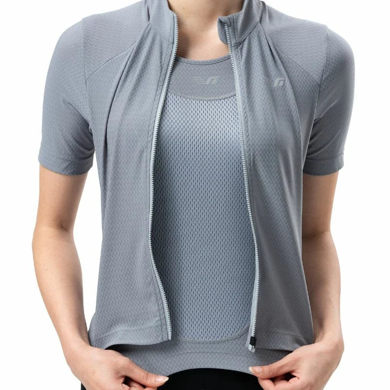 Gray athletic jacket with a hood on a white background #Color_Blue
