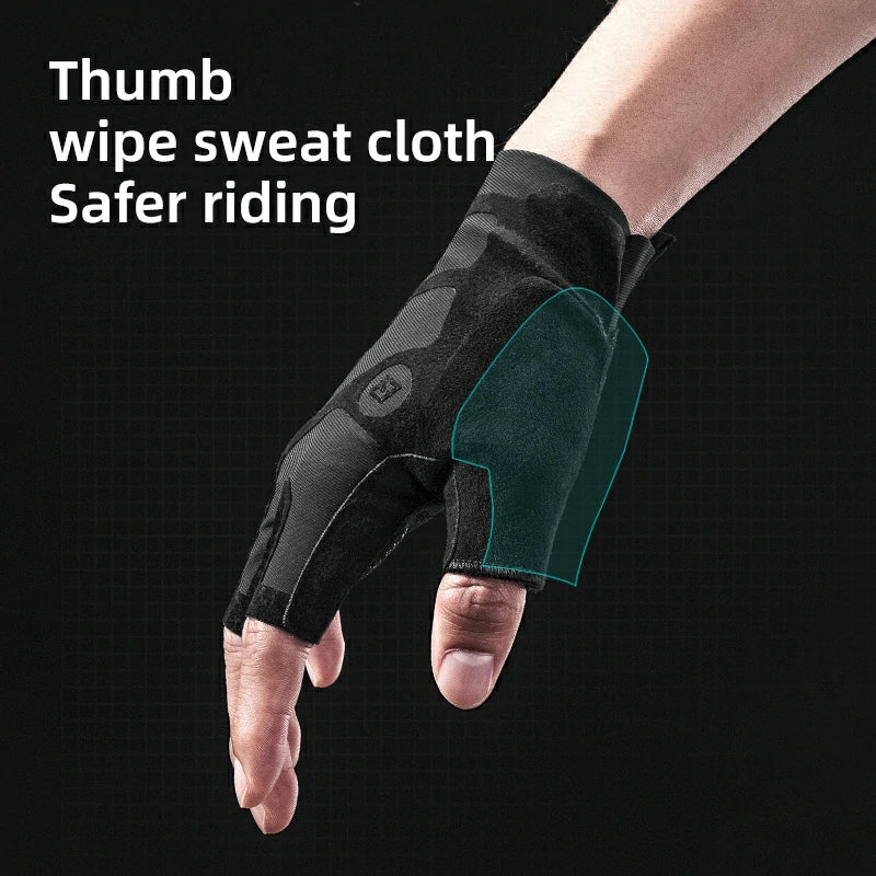 Flocked Half Finger Cycling Gloves