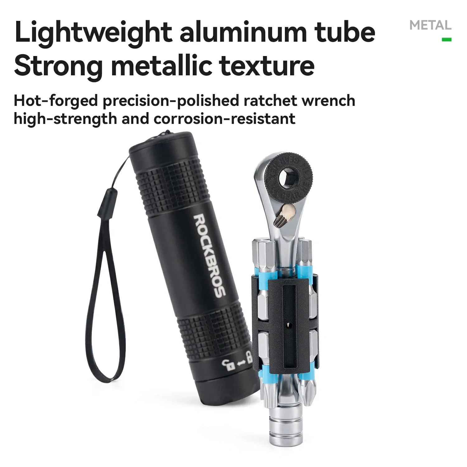 S2 Alloy 1/4" Drive Ratchet Handle 72-Tooth Compact Bike Repair Kit with 8 Bits