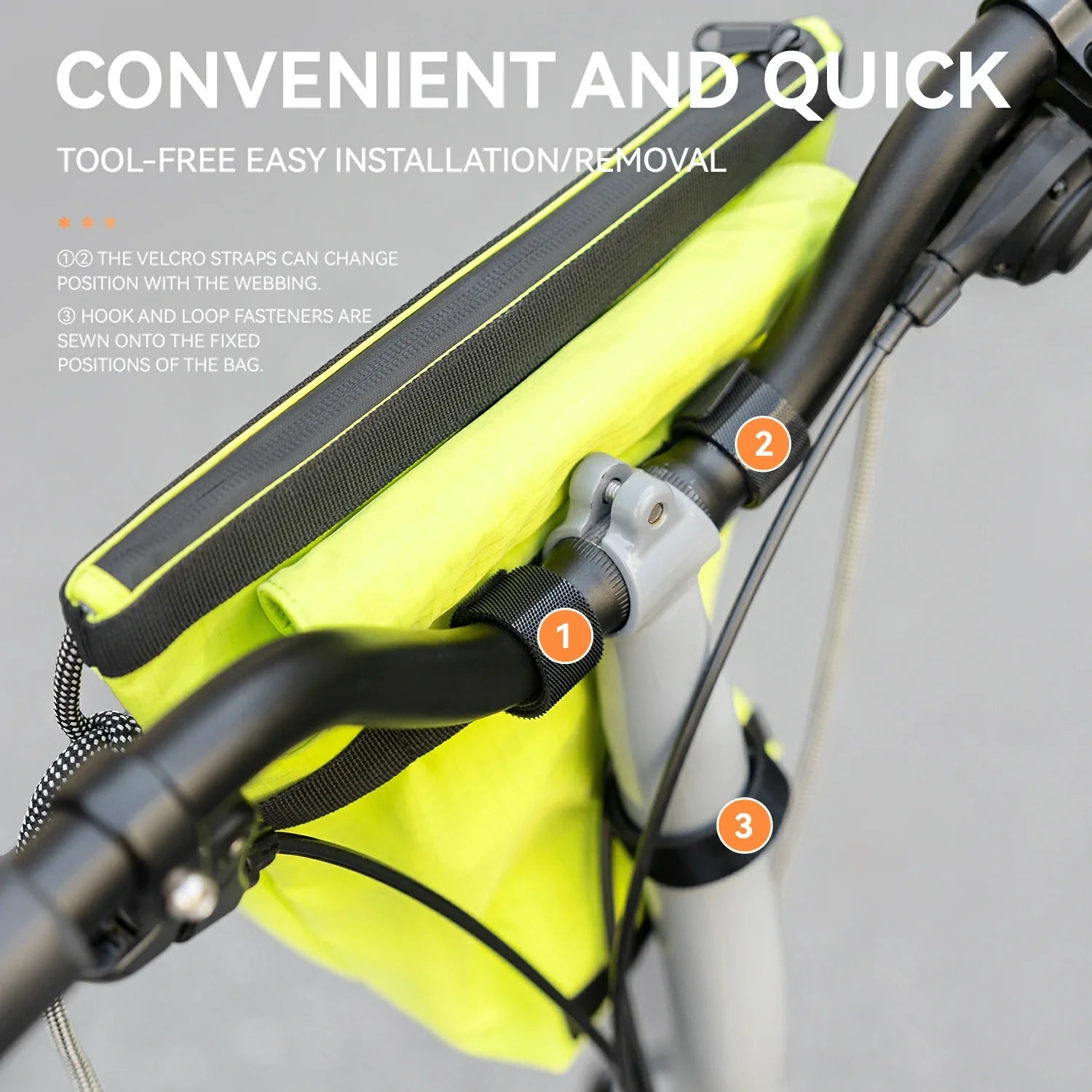 Convertible Bike Front Bag – Expandable Nylon Handlebar  Crossbody Bag