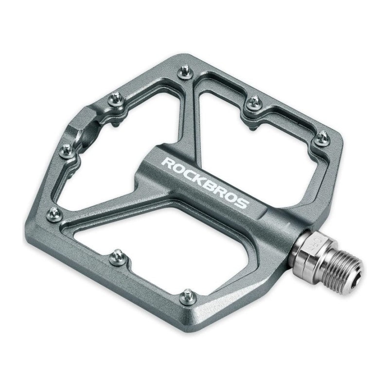 ROCKBROS Bike Pedals Lightweight Aluminum Platform 9/16'' Sealed Bearing - ROCKBROS #color_Titanium
