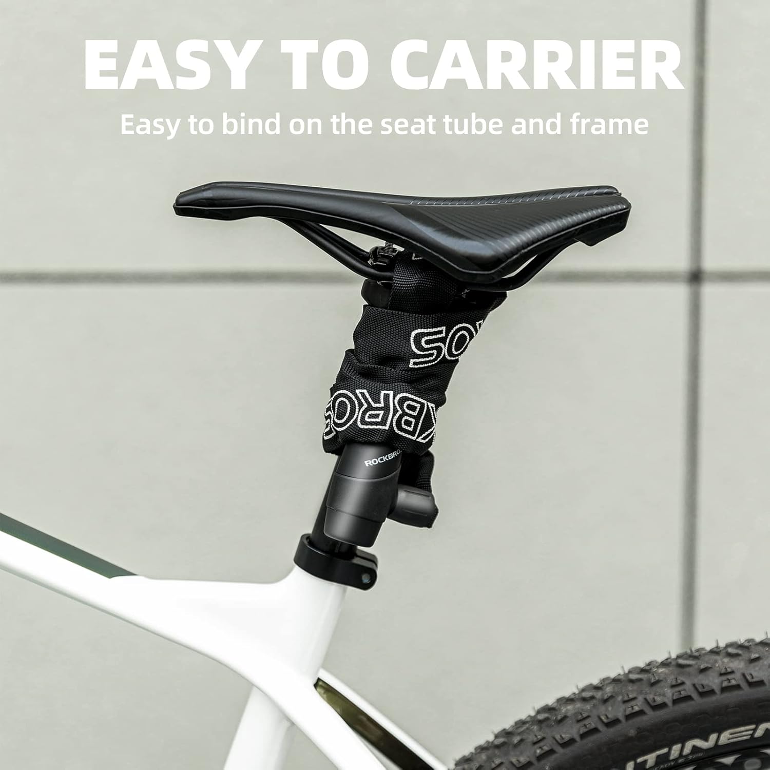 ROCKBROS Bike Lock Chain Bicycle Lock, Heavy Duty Anti Theft - ROCKBROS