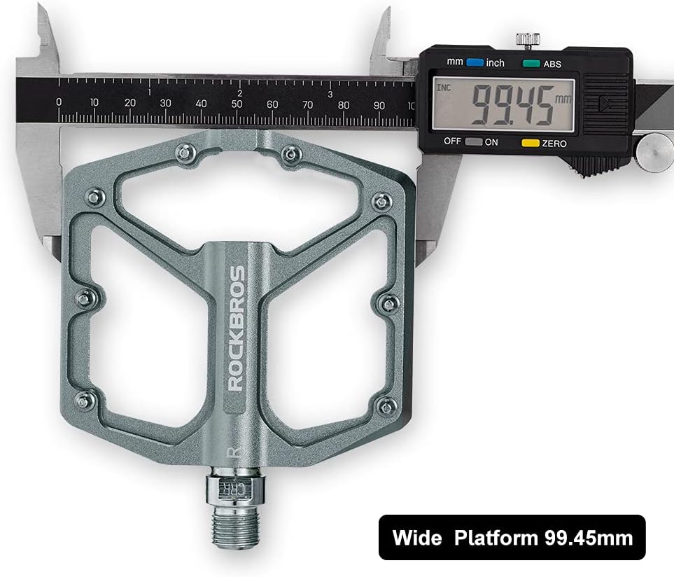 ROCKBROS Bike Pedals Lightweight Aluminum Platform 9/16'' Sealed Bearing - ROCKBROS #color_Titanium
