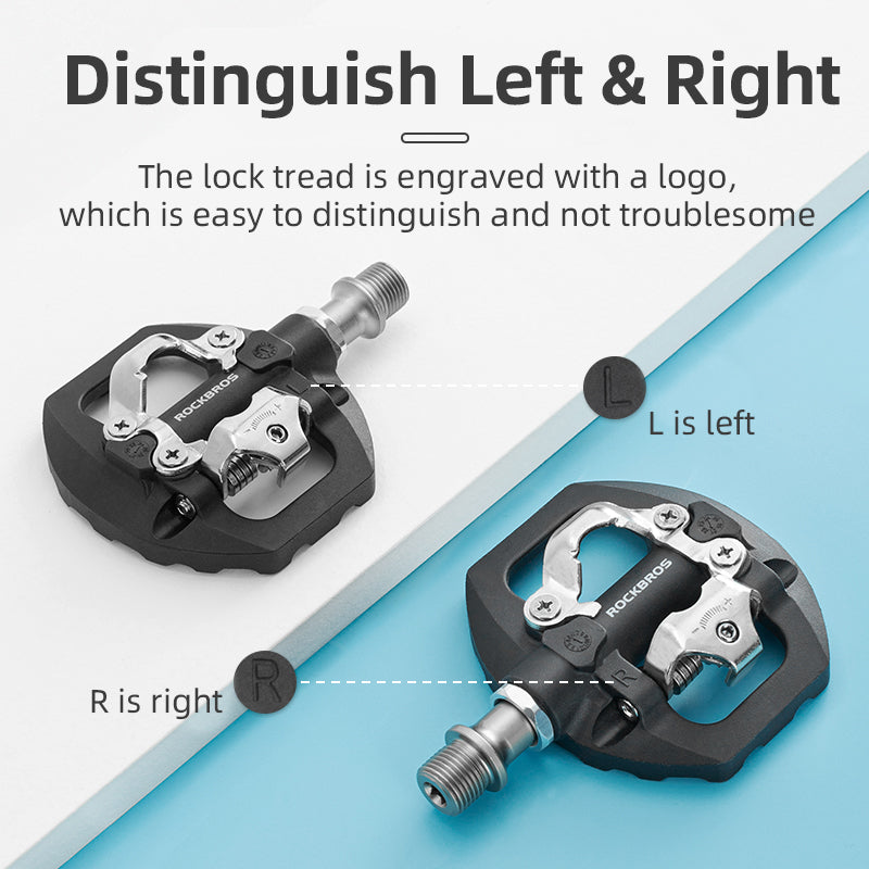 ROCKBROS SPD Dual-Purpose Bike Pedals - Compatible with Shimano MTB/Road - ROCKBROSUSA