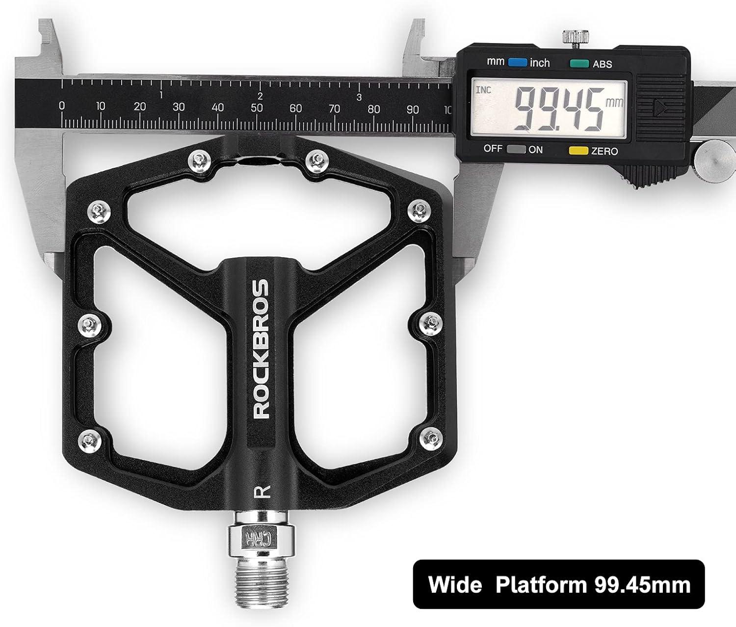 ROCKBROS Bike Pedals Lightweight Aluminum Platform 9/16'' Sealed Bearing - ROCKBROS #color_Black