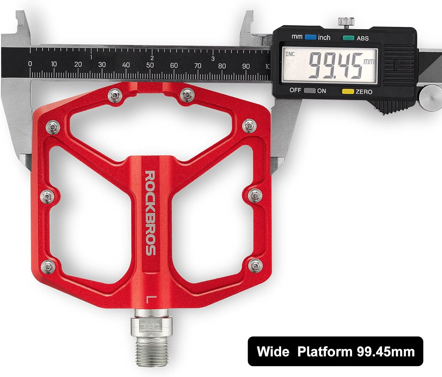 ROCKBROS Bike Pedals Lightweight Aluminum Platform 9/16'' Sealed Bearing - ROCKBROS #color_red