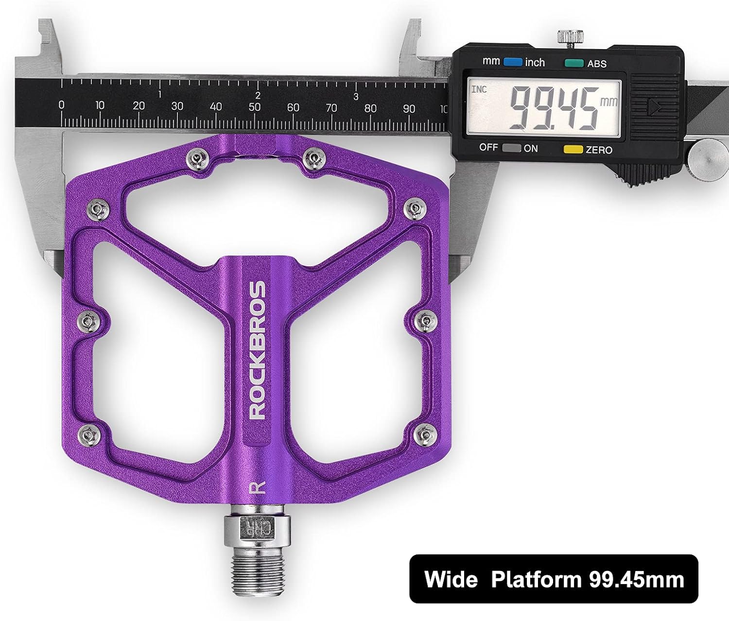 ROCKBROS Bike Pedals Lightweight Aluminum Platform 9/16'' Sealed Bearing - ROCKBROS #color_Purple