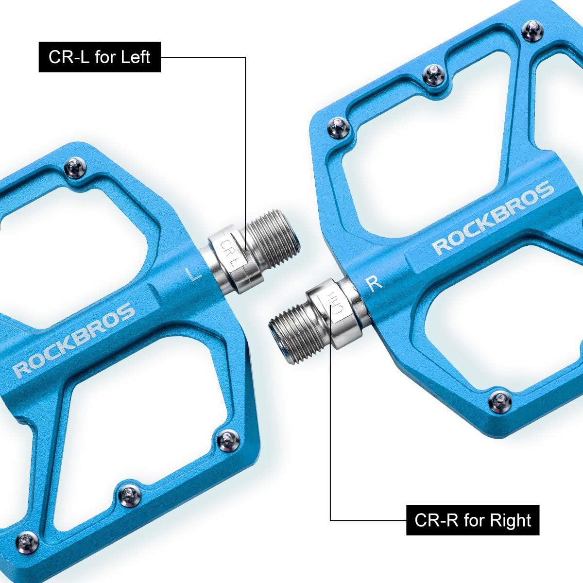ROCKBROS Bike Pedals Lightweight Aluminum Platform 9/16'' Sealed Bearing - ROCKBROS  #color_Blue