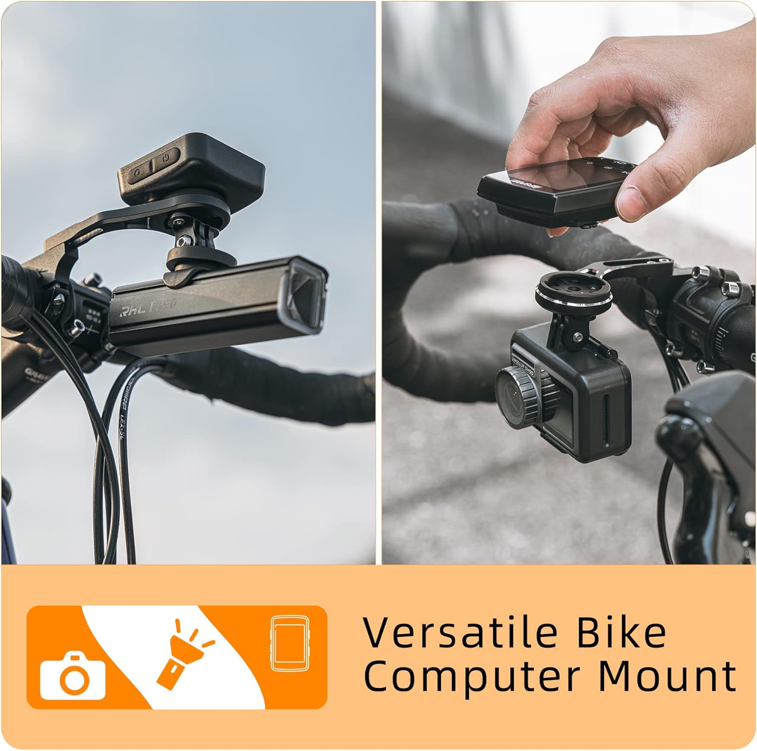 ROCKBROS Out Front Bike Mount Cycling Computer Mount Bike Handlebar 1.25''/ 31.8mm - ROCKBROS