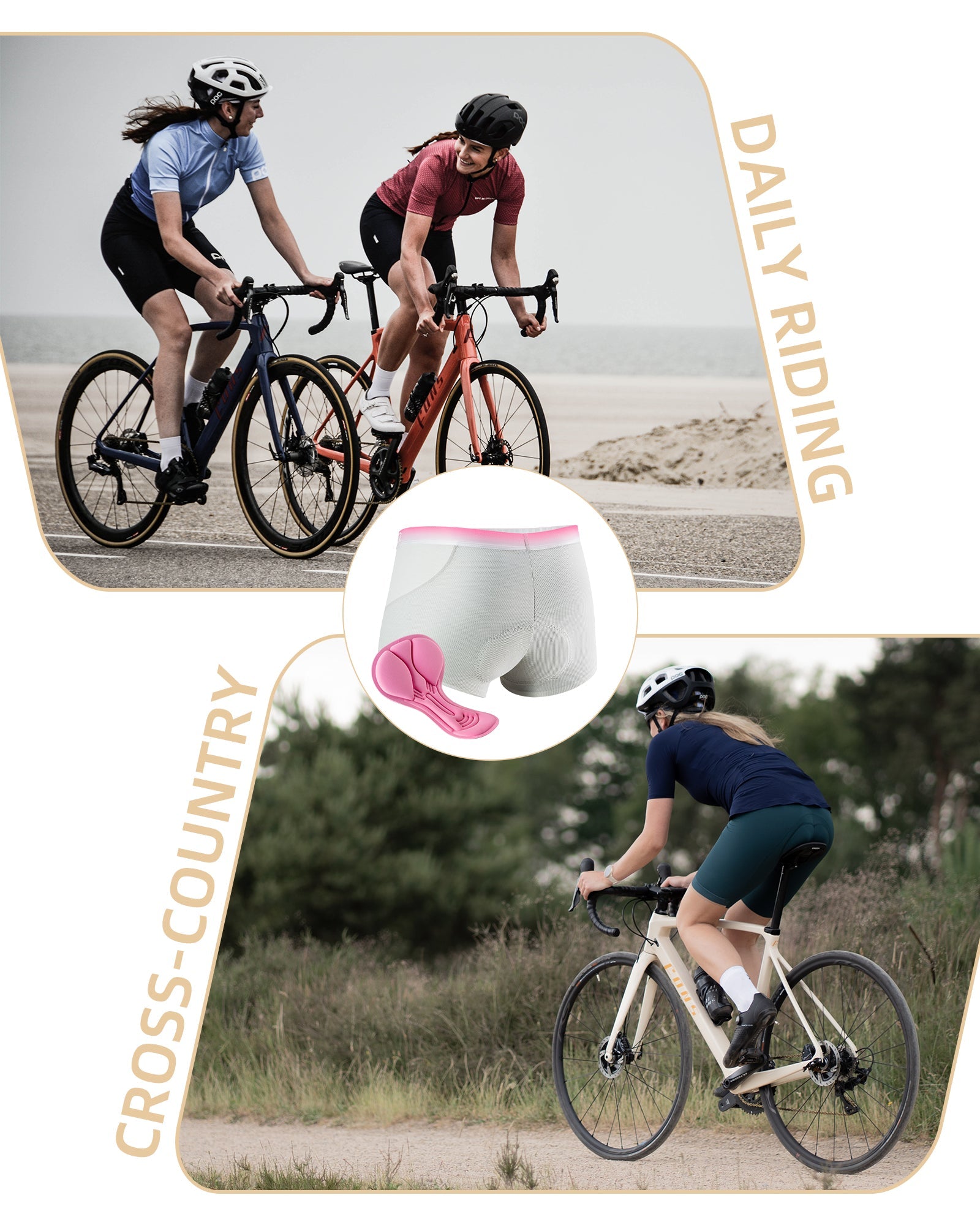 ROCKBROS Women’s Cycling Underwear 4D Padded Bike Shorts