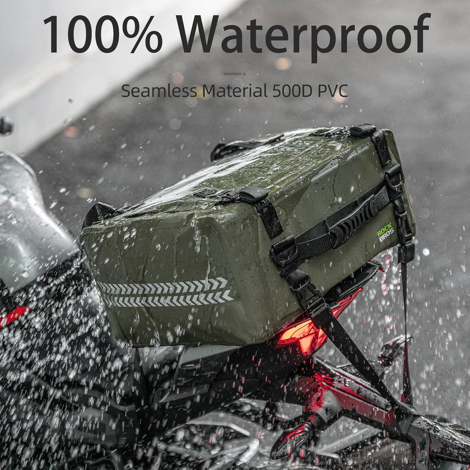 ROCKBROS 30L Waterproof Motorcycle Tail Bag Universal Fit Durable - ROCKBROS