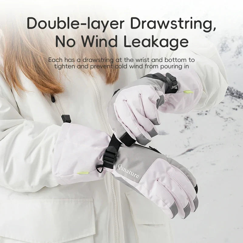 Qunature Ski Gloves  Multi-Fabric, Touchscreen, Warmth Lock
