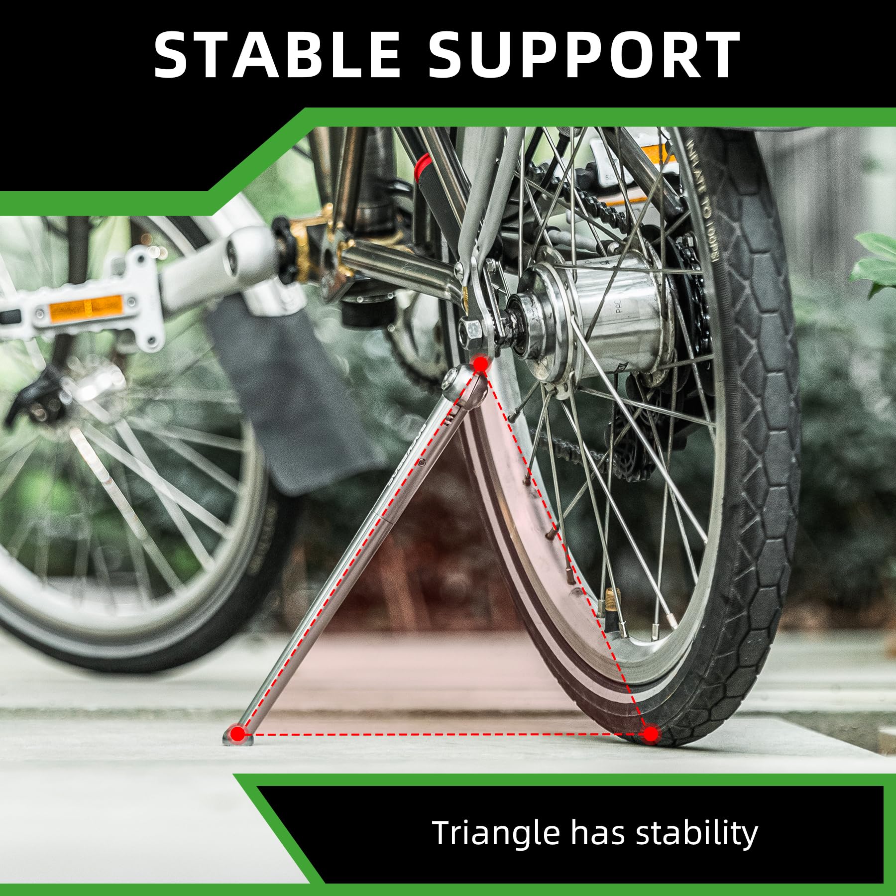 Adjustable Center Mount Kickstand for 16" Folding Bikes