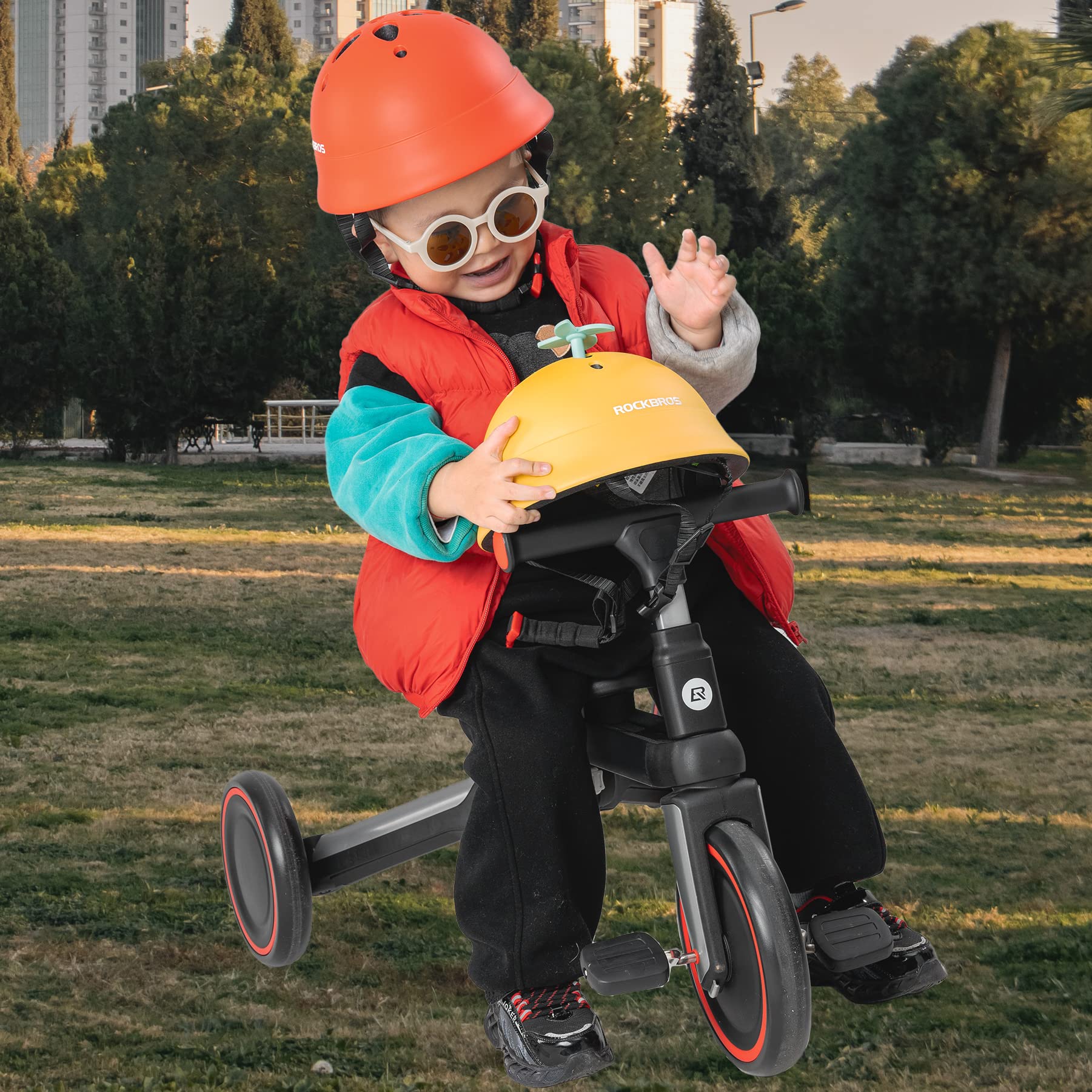 Kids 3 in 1 Tricycle Adjustable Seat Removable Pedals Toddler Ride On Bike