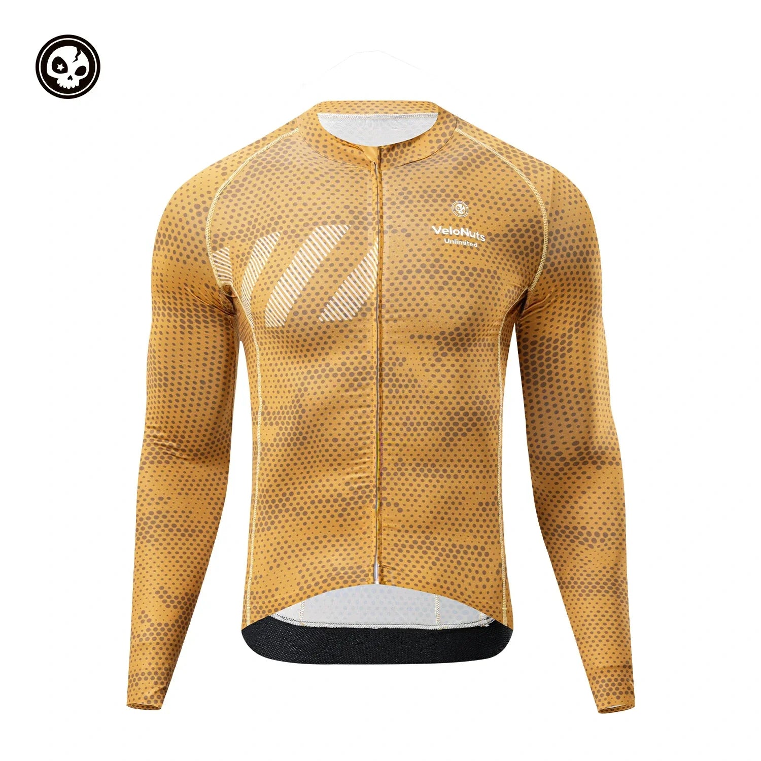 Yellow cycling jersey with a brand logo on a white background  #color_yellow