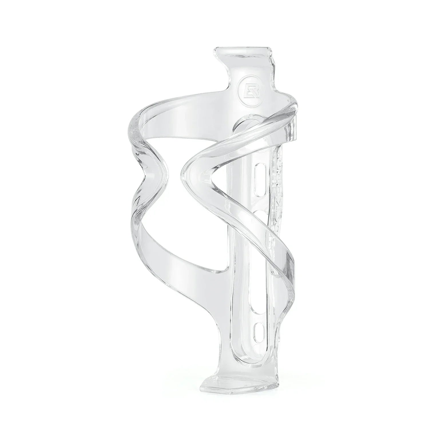 Clear plastic bottle cage with a unique design on a white background #Color_Clear White