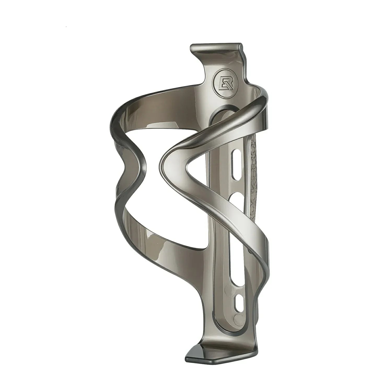 Silver bicycle bottle cage on a white background #Color_Light Grey