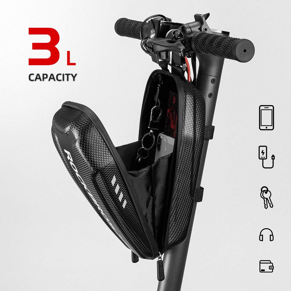 ROCKBROS Scooter Storage Bag Waterproof EVA Hard Shell Handlebar Bag for Scooters Folding Bikes