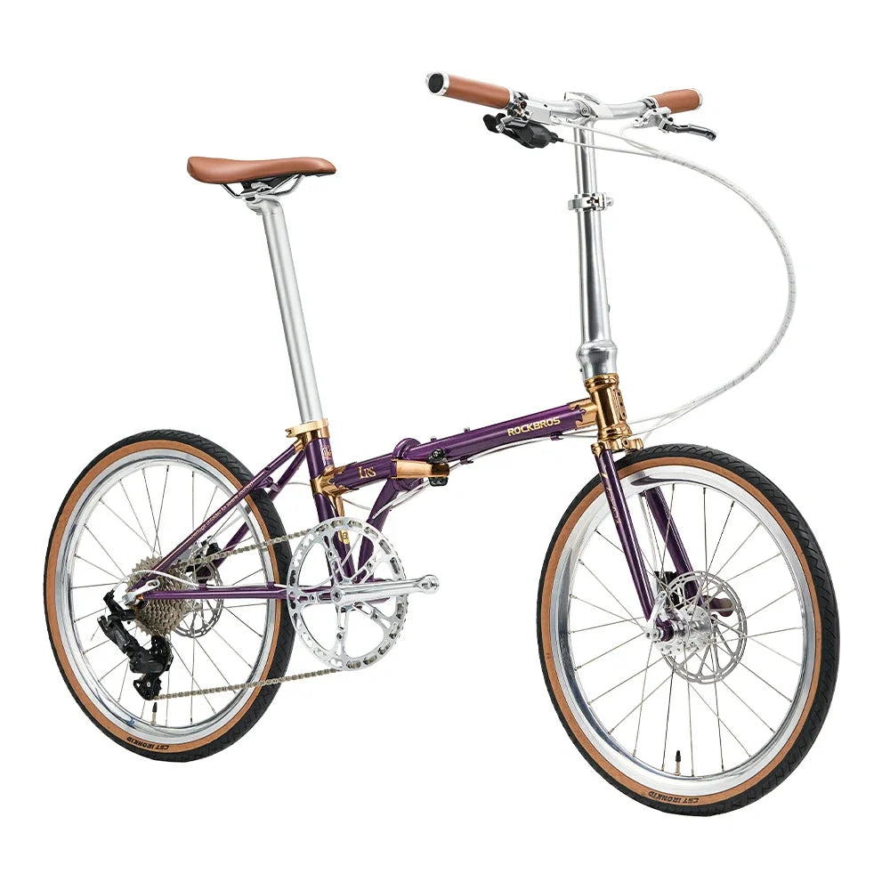 Purple bicycle with gold accents on a white background #Color_Purple