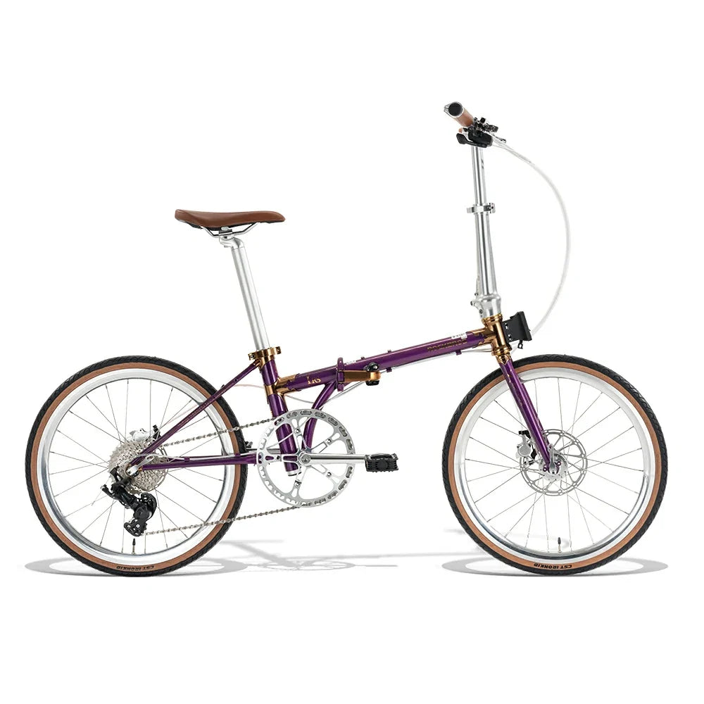 Purple bicycle with white wheels on a white background #Color_Purple
