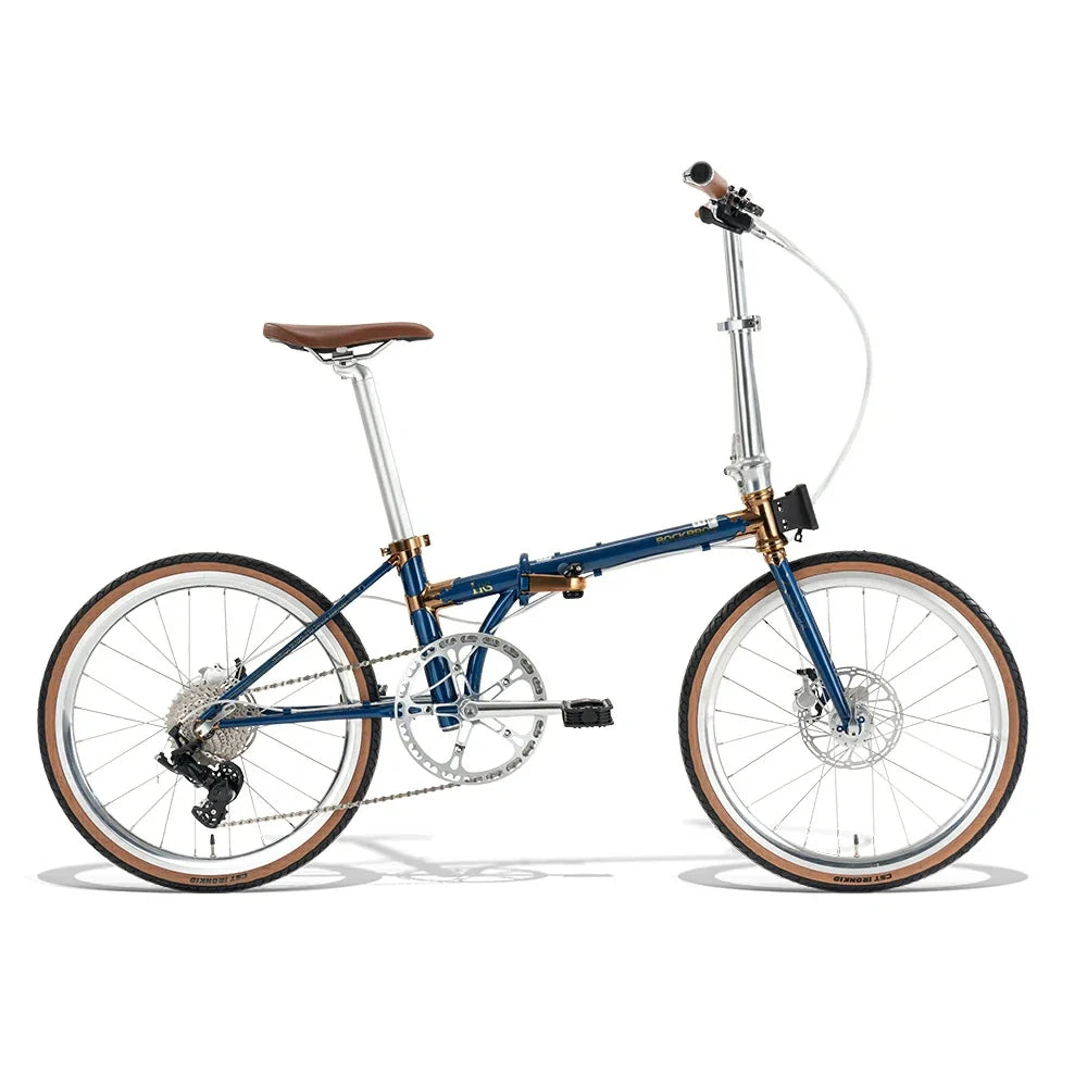 Blue folding bicycle on a white background #Color_Blue