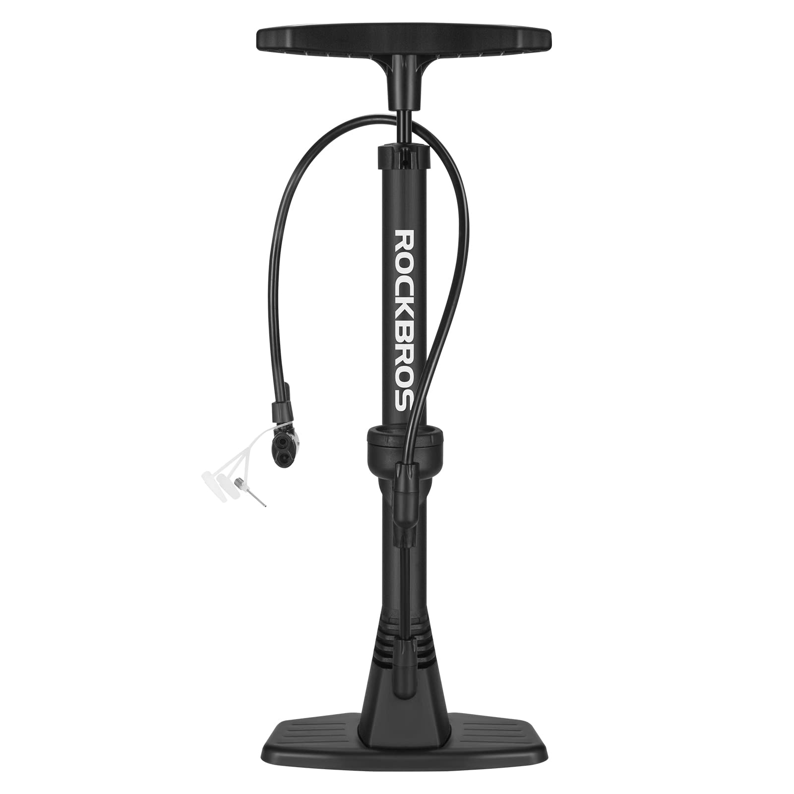 ROCKBROS bike floor pump with pressure gauge and dual valve head