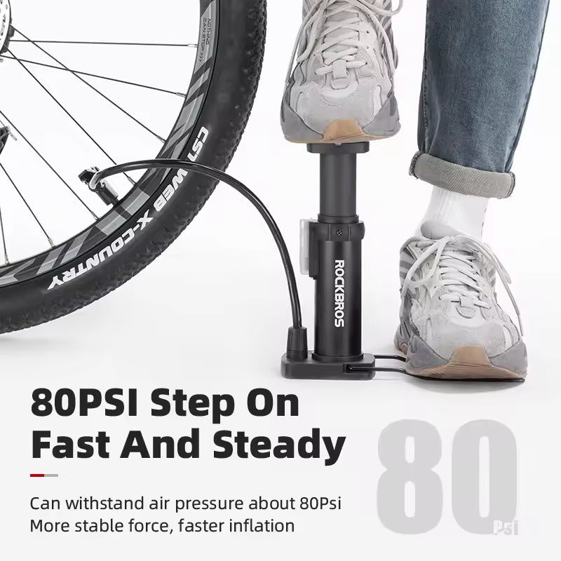 High-Pressure Aluminum Bike Foot Pump