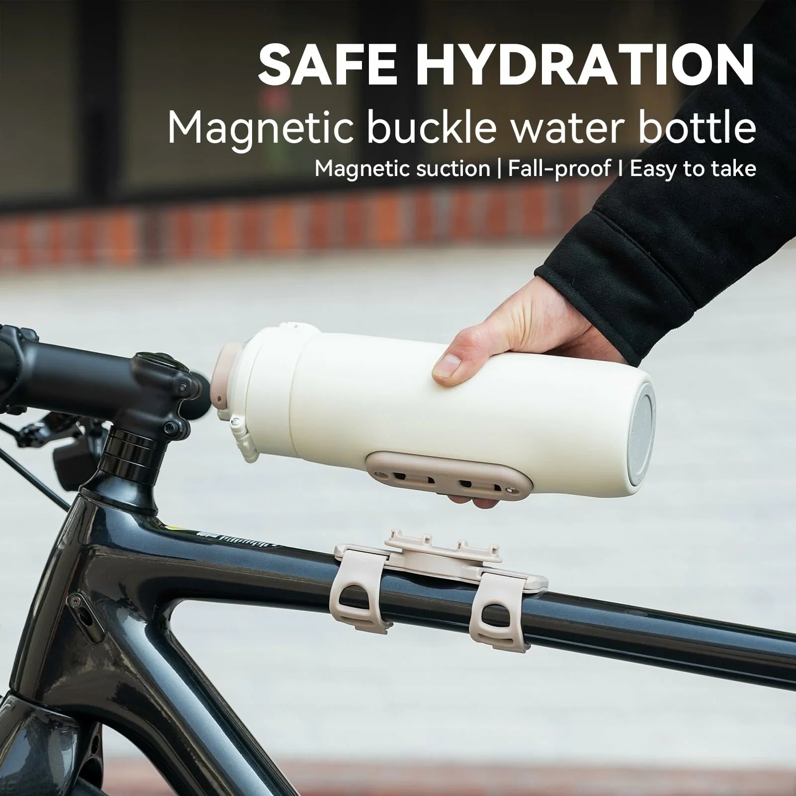 Bike Water Bottle 2-in-1 Magnetic Mount Insulated Stainless Steel 18.6oz