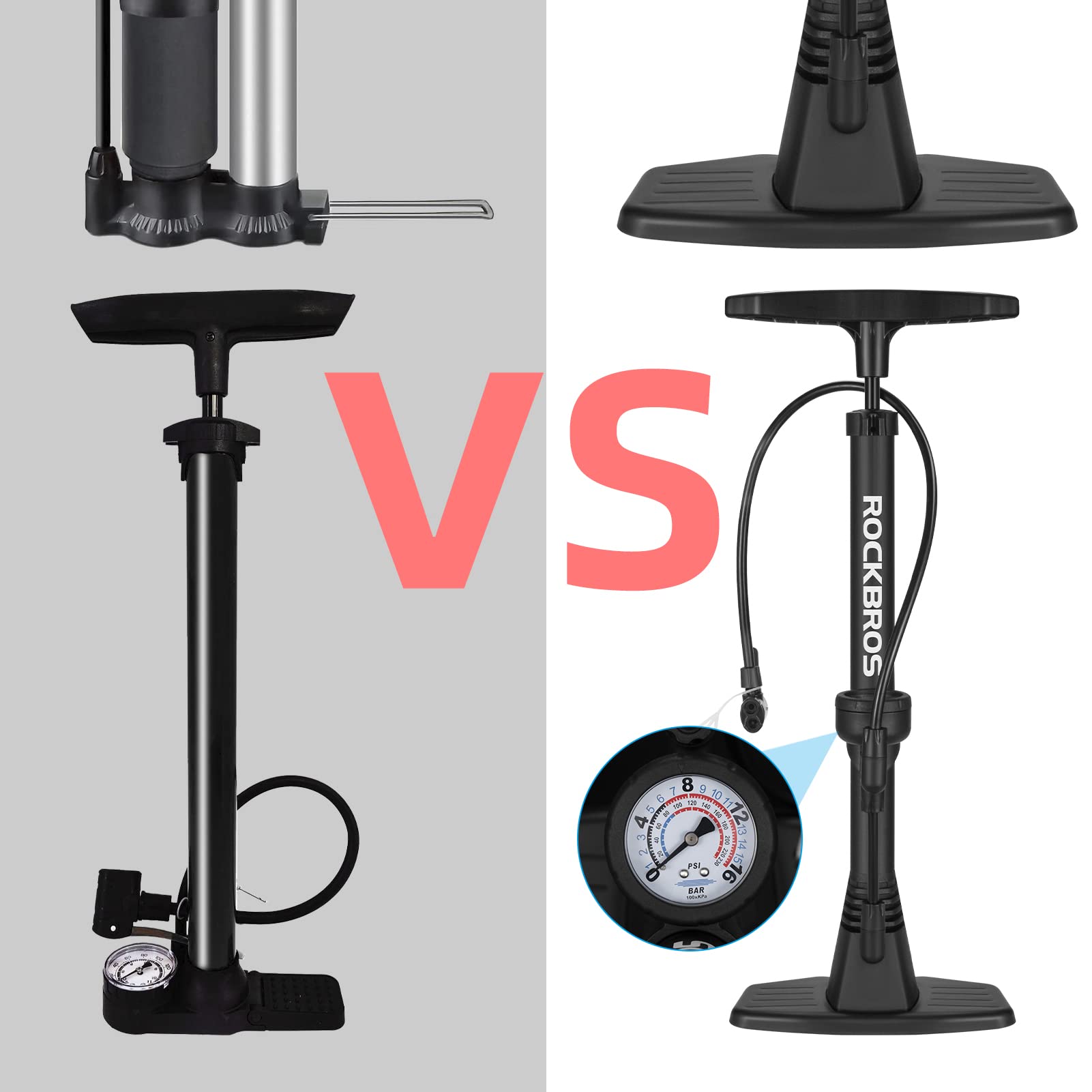 ROCKBROS floor air pump for bikes, balls, and inflatable gear