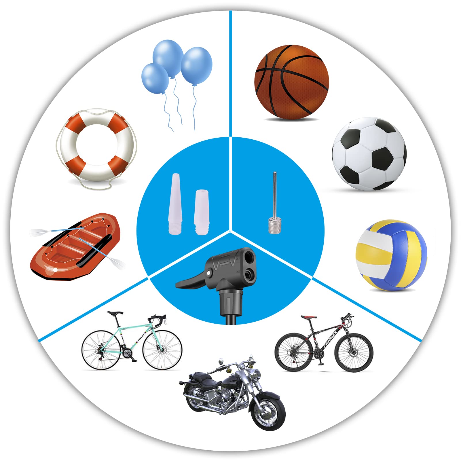 Bike floor pump inflating a bicycle tire with accurate pressure control